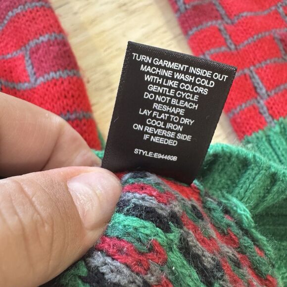 Blizzard Bay Ugly Christmas Sweater T-Rex Dinosaur Brick Door Decor Wreath Large - Picture 8 of 11